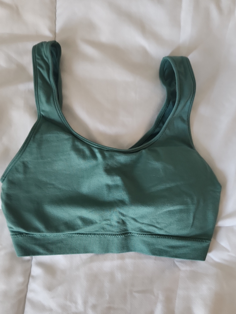 Auden Scoop-Neck Sports Bra - Teal Green